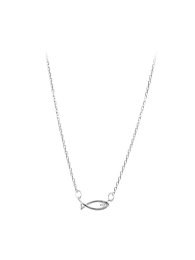 Simple Little Fish Silver Necklace