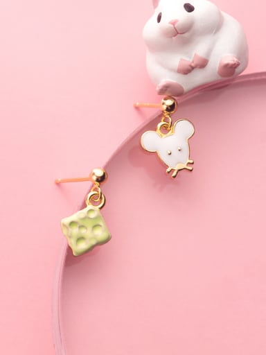 925 Sterling Silver With Gold Plated Cute Irregular Drop Earrings