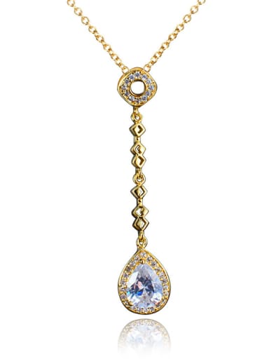 Exquisite 18K Gold Plated Water Drop Zircon Necklace