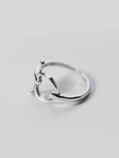 Personality Hollow Geometric Shaped S925 Silver Ring