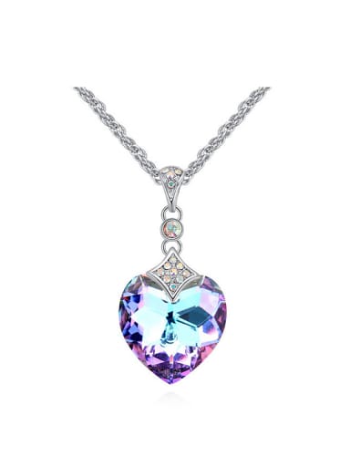 Fashion Shiny Heart austrian Crystal Pendant Alloy Necklace