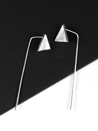 Simple Tiny Triangle Silver Earrings