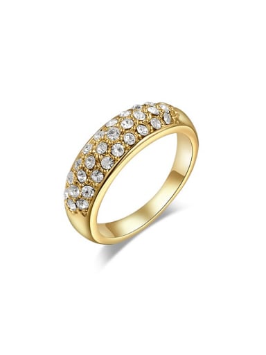 Delicate 18k Gold Plated Geometric Crystal Ring