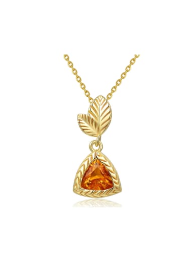 Triangle Yellow Crystal Silver Women pendant