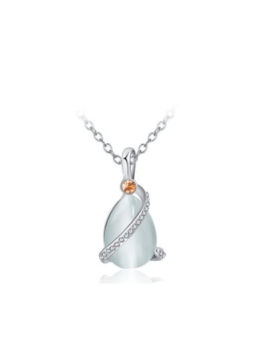 Women Elegant Water Drop Shaped Opal Necklace