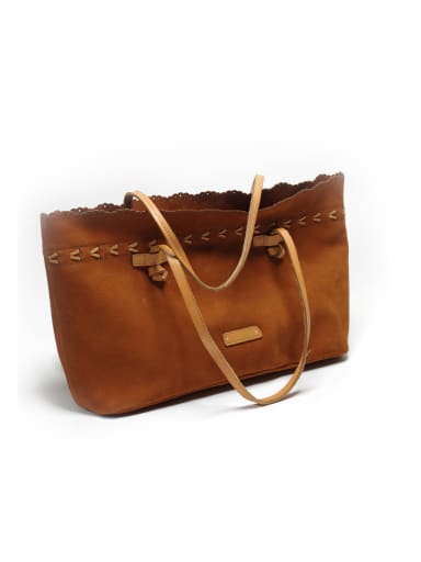 First layer cowhide vintage teto handbag
