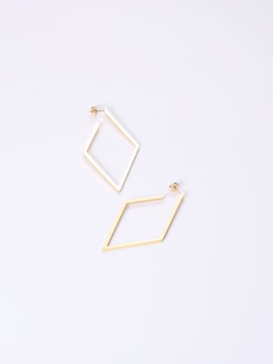 Titanium With Gold Plated Simplistic Hollow Geometric Drop Earrings