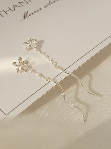 Fashion Little Flowery Silver Earrings