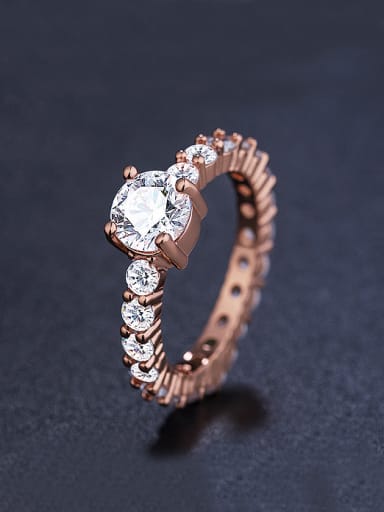 Rose Gold Plated Cubic Zircon Ring