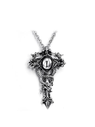 Punk style Personalized Cross Pendant Titanium Necklace