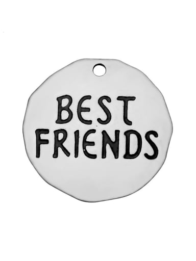 Stainless Steel With Simplistic Irregular With best friends words Charms