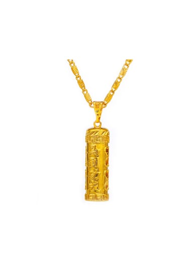 Copper Alloy 24K Gold Plated Retro style Chinese Character Pendant