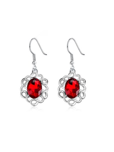 High-grade Red Glass Stone Drop Earrings