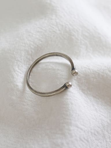 Sterling silver retro minimalist free size ring