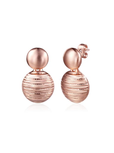 Personality Rose Gold Plated Round Shaped Earrings