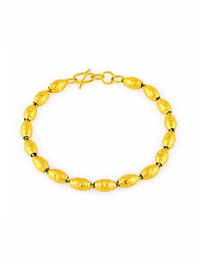 Exquisite Oval Shaped 24K Gold Plated Copper Bracelet