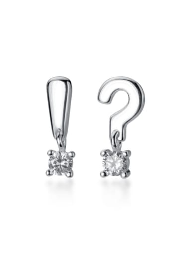 925 Sterling Silver With Platinum Plated Simplistic Irregular Stud Earrings