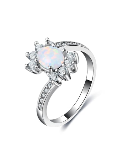 Exquisite Oval Shaped Opal Stone Ring