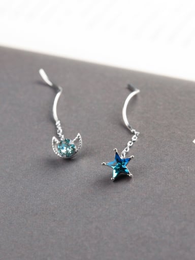 Austria Crystal Moon Star Line Earrings