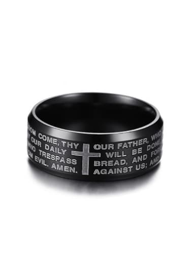 Exquisite Black Gun Plated Titanium Ring