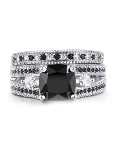 Western Style Luxury Nano Zircons Fashion Ring