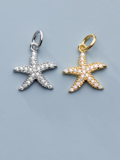 925 Sterling Silver With Cubic Zirconia  Fashion Sea Star  Pendants