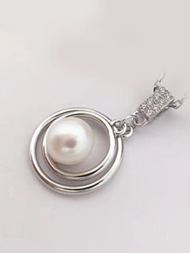 Freshwater Pearl Double Circle Pendant