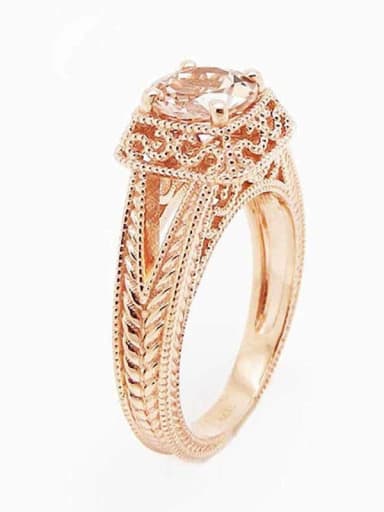 Copper With Cubic Zirconia Delicate Square Band Rings