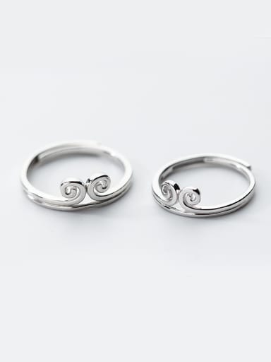 Couples All-match Geometric Shaped S925 Silver Ring