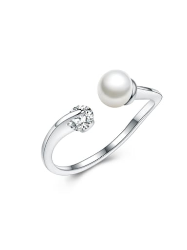 Shell Pearl Simple Style Opening Ring
