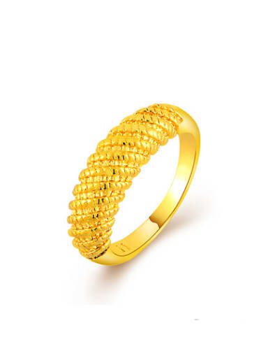 Unisex Luxury Geometric Shaped Gold Plated Copper Ring