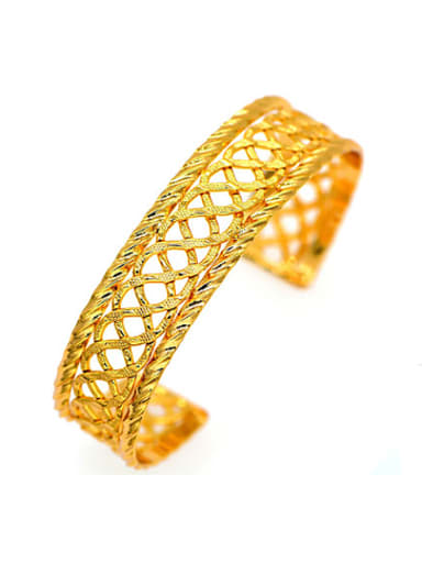 18K Gold Plated Woven Opening Bangle