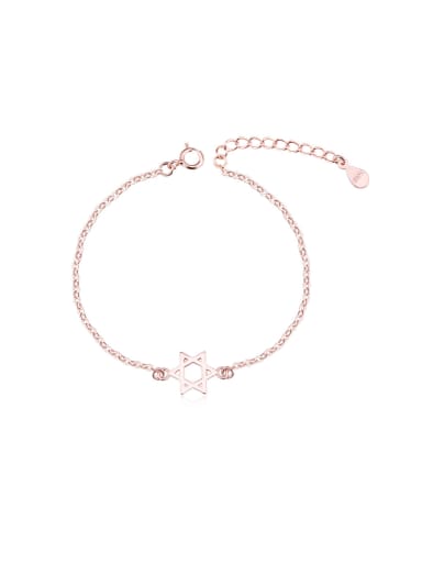 S925 Silver Simple Style Star Shaped Women Bracelet