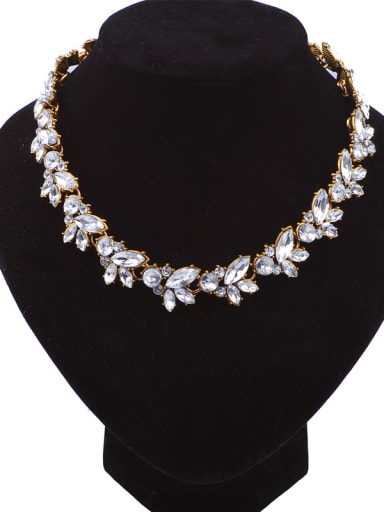 Fashion Marquise Cubic White Stones Alloy Necklace