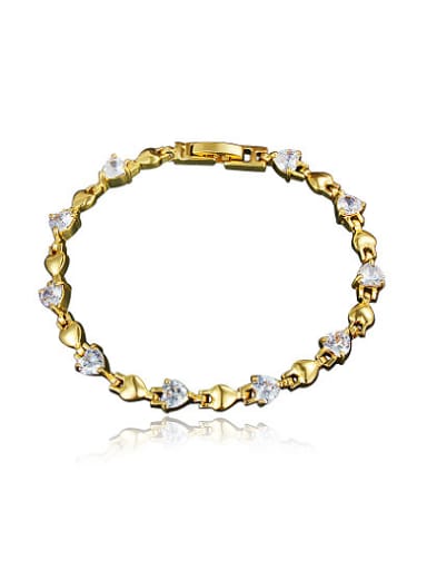 Fashion 18K Gold Plated Heart Shaped Zircon Bracelet