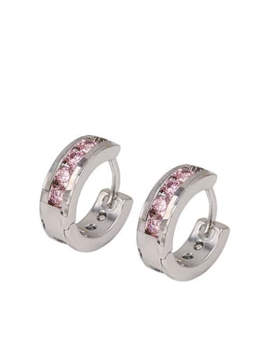 Copper Alloy White Gold Plated Fashion Zircon Clip clip on earring