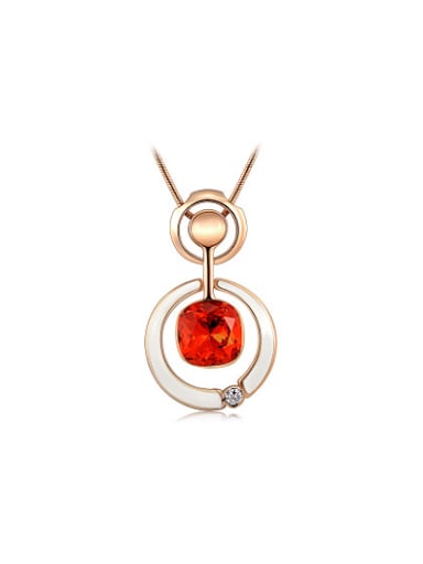 Creative Red Round Shaped Austria Crystal Necklace
