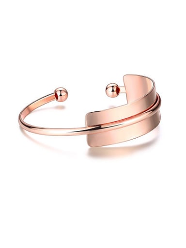 Personality Rose Gold Plated Double Layer Bangle