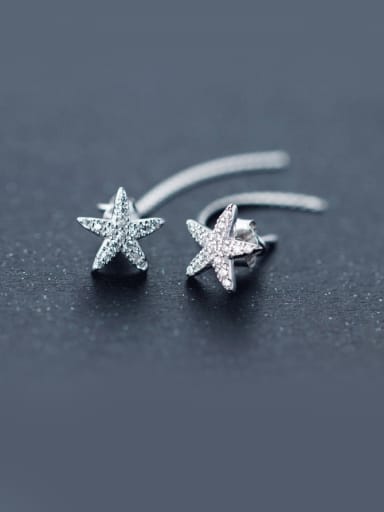 S925 Silver Sweet  zircon Star Stud threader earring