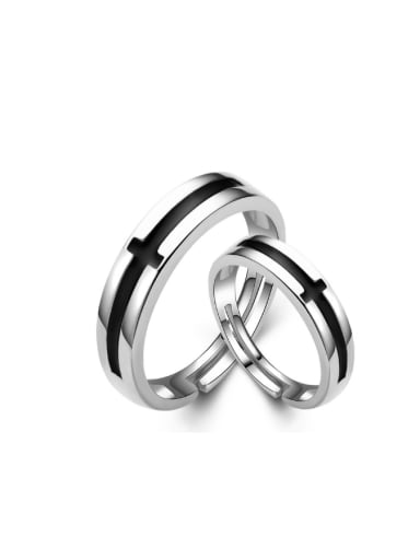 S925 Silver Glue Couple Simple Ring