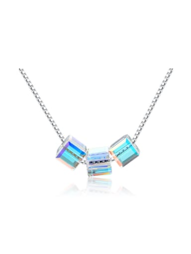 Three Square Crystal Crystal Clavicle Necklace