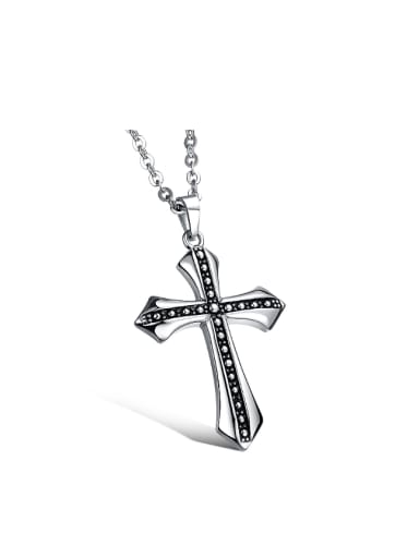 Personalized Cross Pendant Titanium Necklace