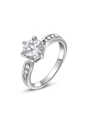 ROXI Europe selling jewelry jewelry authentic Austria Crystal Platinum diamond ring six claws