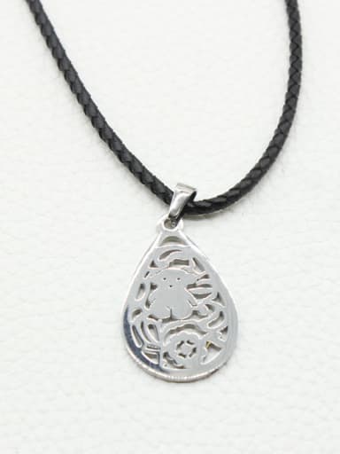 Water Drop Pendant Leather Necklace