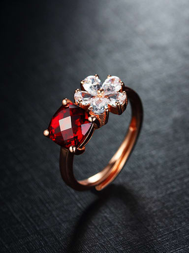 Fashion Rose Gold Plated Gemstones Multistone ring
