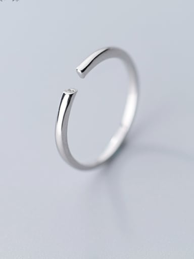 925 Sterling Silver With Platinum Plated Minimalism free size Rings