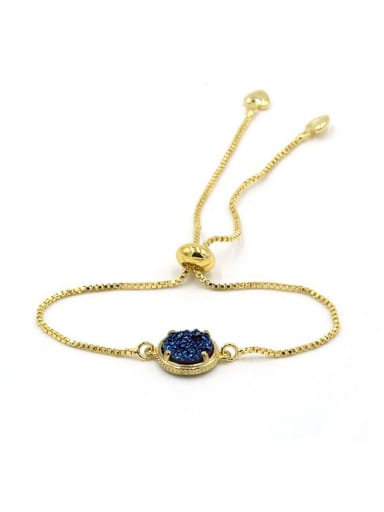 Simple Blue Natural Crystal Adjustable Bracelet