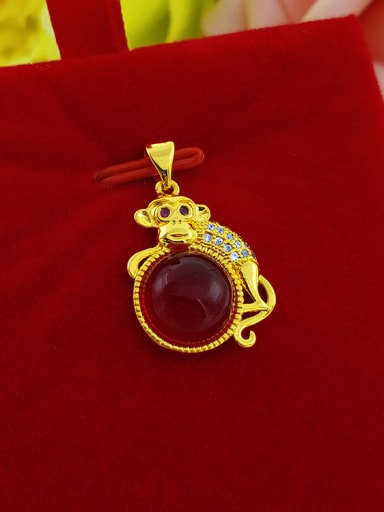 All-match Red Stone Animal Shaped Pendant
