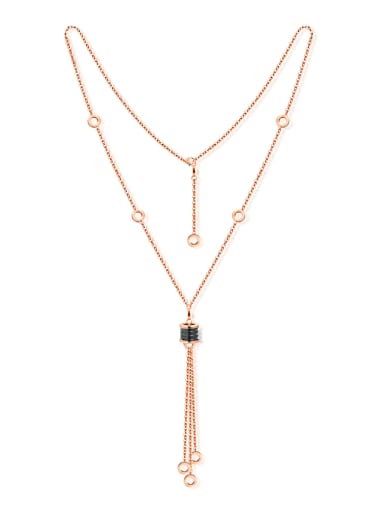 Simple Rose Gold Plated Titanium Sweater Chain