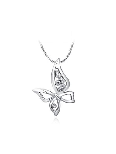 All-match Butterfly Shaped Austria Crystal Necklace